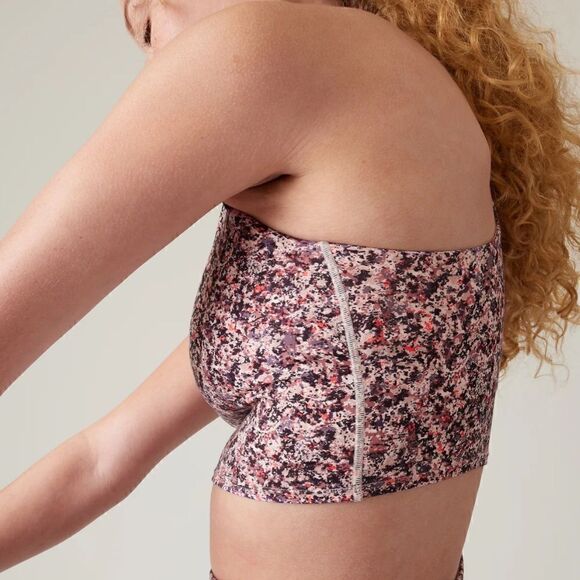 NWOT Athleta CONSCIOUS CROP BRA Floral Yoga Wicking High Coverage Cropped S Gym - Picture 12 of 15